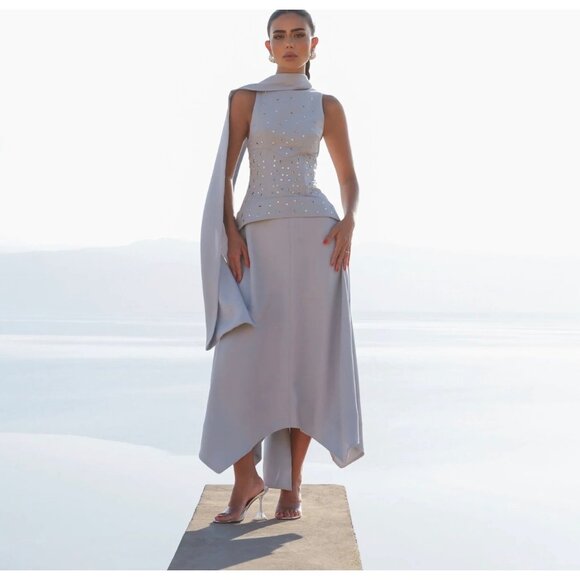 MAYKA X DEEMA AL ASADI BLUE DRESS Size XS - Picture 4 of 8